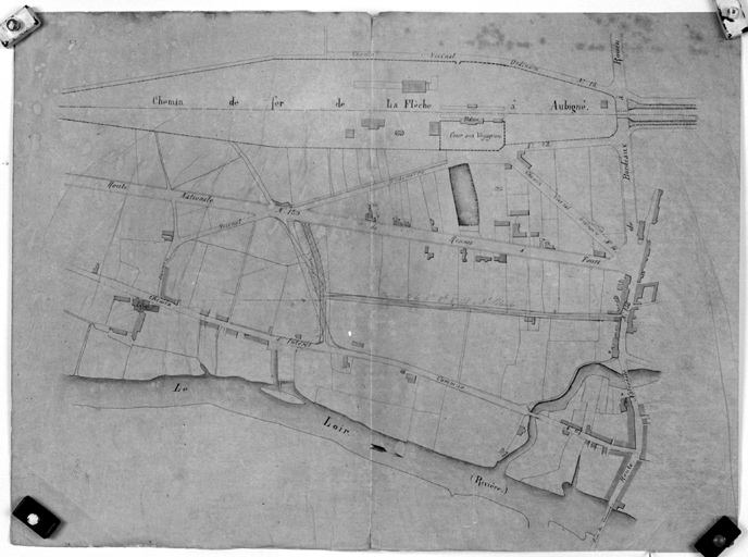 Plan des abords de la station de chemin de fer.