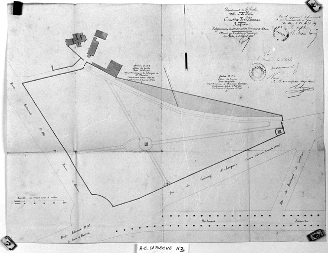 'Cimetière de Saint-Thomas, rectification d'alignement et construction d'un mur de clôture'.