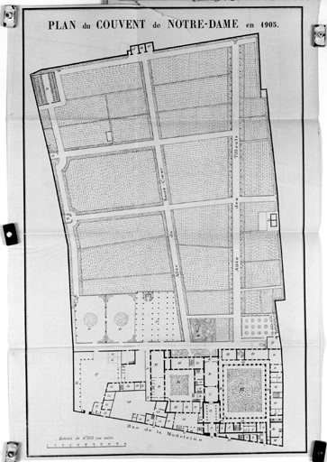'Plan du couvent de Notre-Dame en 1905'.
