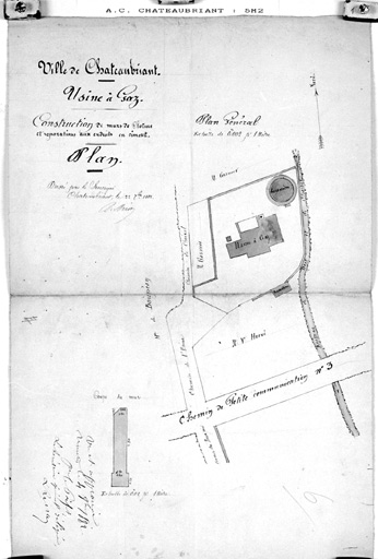 'Construction d'un mur de clôture', plan de masse.