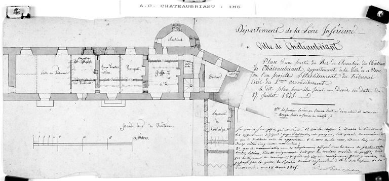 Plan du rez-de-chaussée de l'aile occidentale.