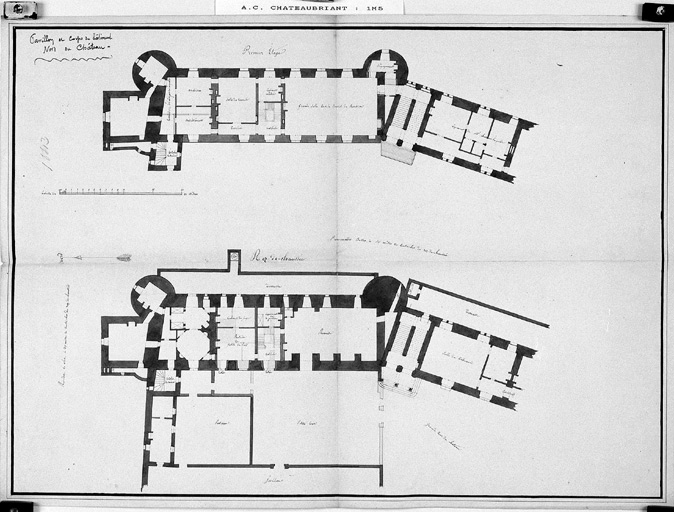 Plan du rez-de-chaussée de la courtine nord-est de la basse-cour.