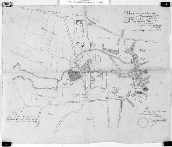 'Plan à annexer à la demande de la commune de Châteaubriant d'établir un abattoir'.
