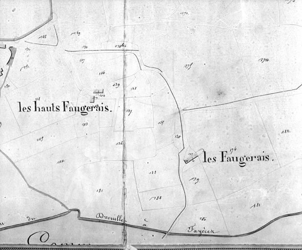 Les Hauts-Faugerais, les Faugerais, extrait du plan cadastral de 1832, section C 2