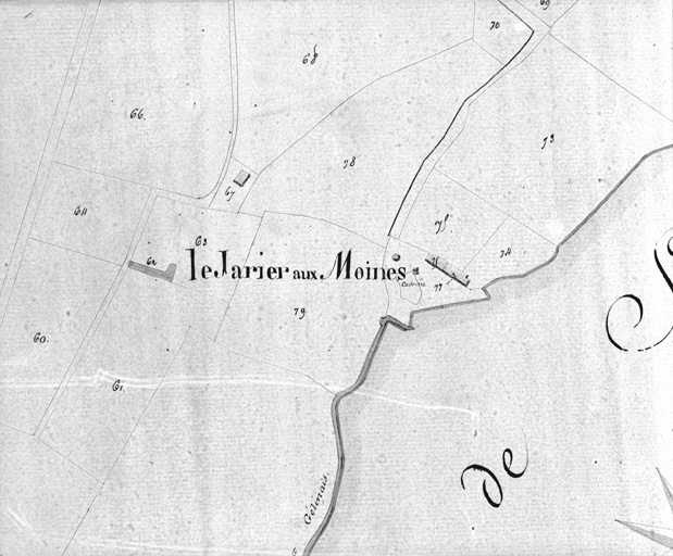 Le Jarrier-aux-Moines, extrait du plan cadastral de 1832, section C 1