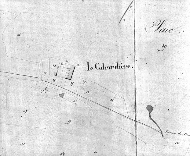 Les Cohardières, extrait du plan cadastral de 1832, section C 1, n° 31, éch. 1:2000.