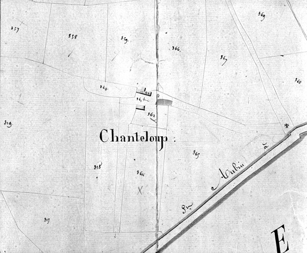 Chanteloup, extrait du plan cadastral de 1830, section F 3
