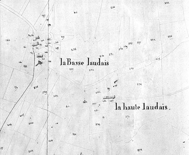 La Basse, la Haute-Laudais, extrait du plan cadastral de 1830, section F 2