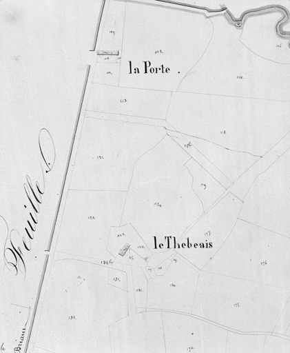 La Porte, la Thébaie, extrait du plan cadastral de 1830, section F 2