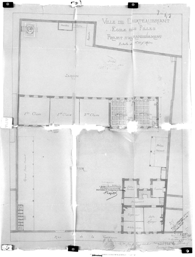 Ecole rue Marcel-Viaud, 'projet d'agrandissement', plan.