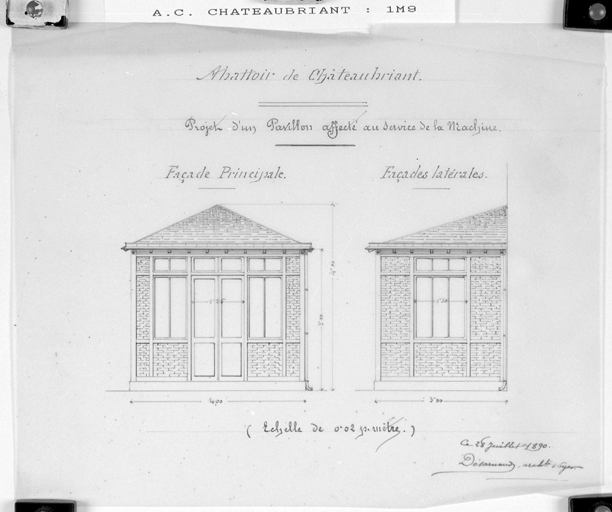 'Projet d'un pavillon affecté au service de la chaudière à vapeur'.