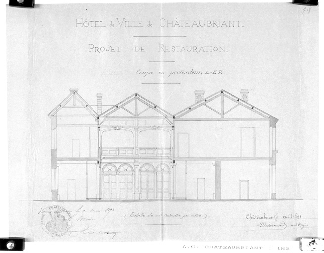 'Projet de restauration', coupe en profondeur.