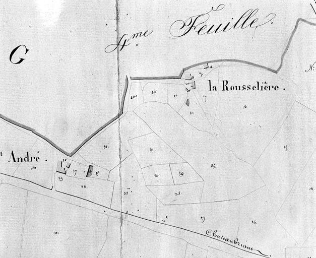 Saint-André, la Rousselière, extrait du plan cadastral de 1832, section G 1