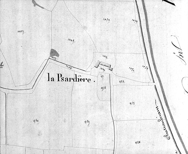 La Psardière, extrait du plan cadastral de 1832, section G 4