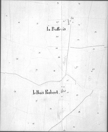 Le Bois-Robert, la Buffrais, extrait du plan cadastral de 1832, section B 1