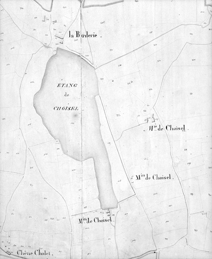 La Borderie, extrait du plan cadastral de 1832, section A 2, n° 598, éch. 1:2500e.