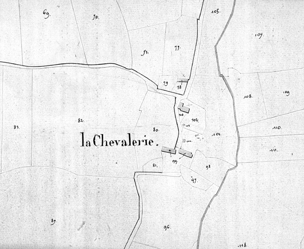 La Chevalerie, extrait du plan cadastral de 1832, section A 2