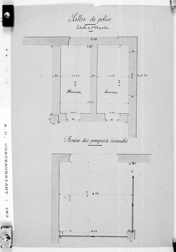 'Salle de police, remise des pompes à incendie'