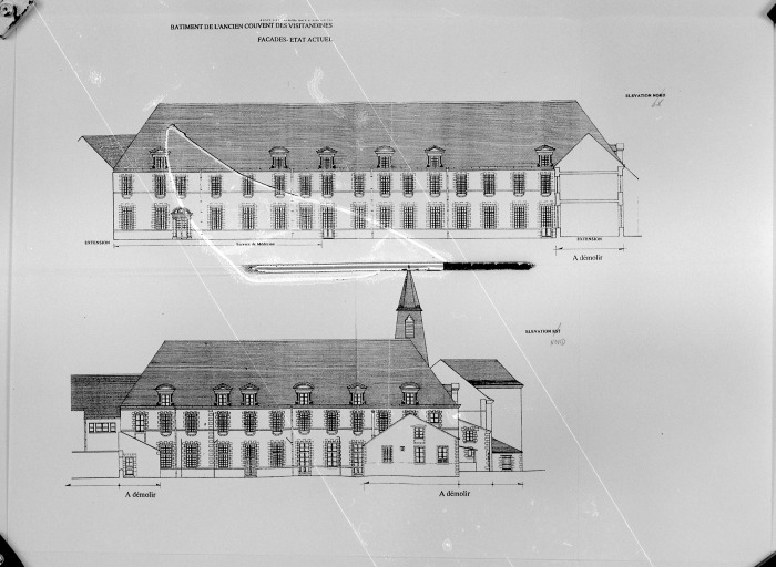 'Bâtiment de l'ancien couvent des Visitandines, façades, état actuel'.