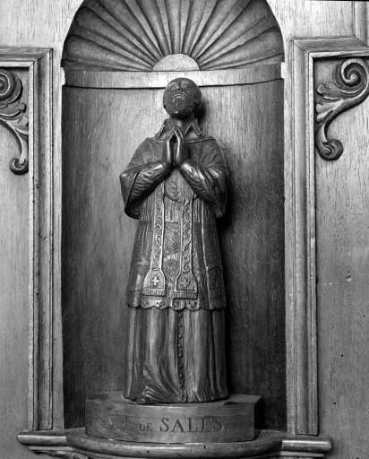 Ensemble de 2 statues du tabernacle : saint François de Sales, saint Vincent de Paul