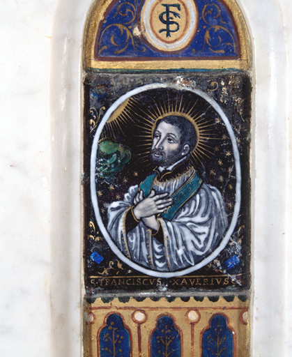 Ensemble de 2 tableaux : saint Ignace de Loyola, saint François Xavier