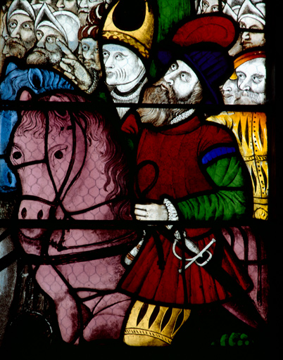 Chevalier désignant le Christ.