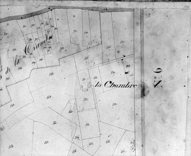 Extrait du plan cadastral de 1826, section H3, n° 551, éch. 1:4000e.