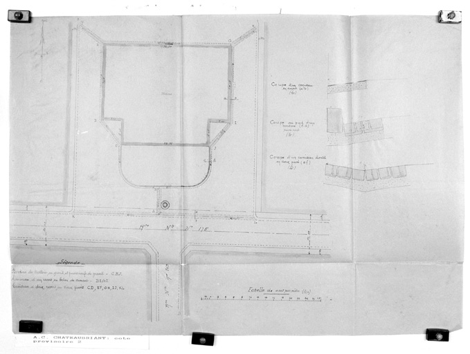 Projet de trottoir autour de la mairie, plan de masse.