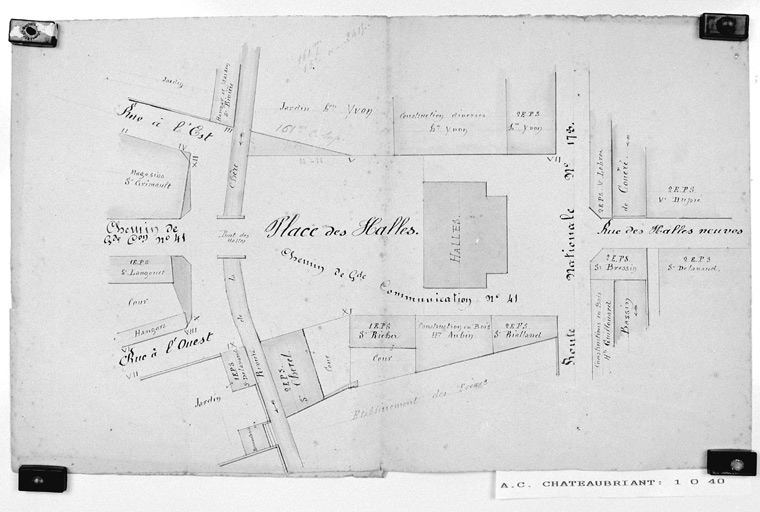 Plan des alignements de la place des Halles.