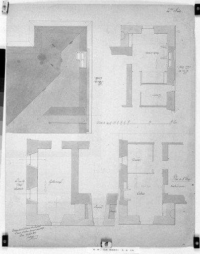 Plan des pavillons formant avant-corps.