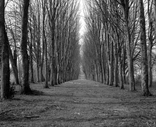 Le logis depuis l'allée de front, à l'est.