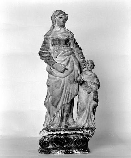 Groupe sculpté : Education de la Vierge