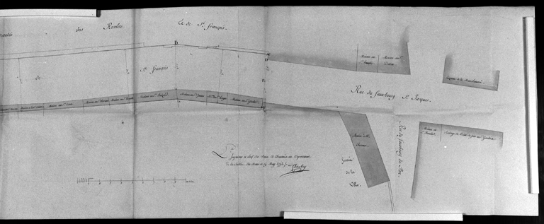 'Plan de la traverse de La Flèche du côté d'Angers' (côté oriental de la rue Saint-Jacques).