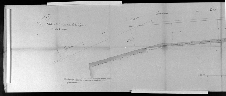 'Plan de la traverse de La Flèche du côté d'Angers' (rue Carnot et départ de la rue Saint-Jacques).