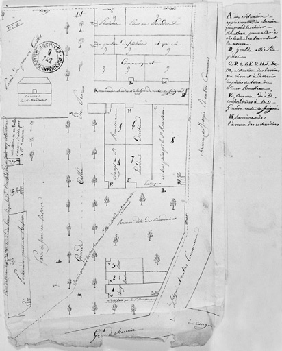 Plan de la partie orientale du parc des Cohardières.