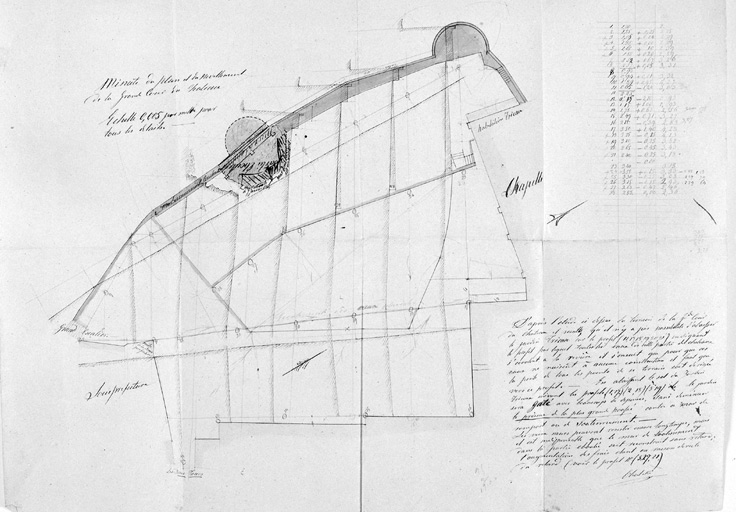 Plan de la partie nord de la cour.