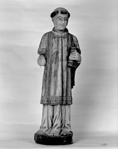 Ensemble de 2 statues en pendant du retable du maître-autel : saint Léonard, saint Symphorien