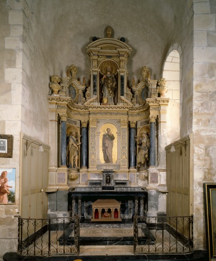 Ensemble de 2 retables architecturés à niche : Saint-Pierre, Saint-Joseph, Notre-Dame