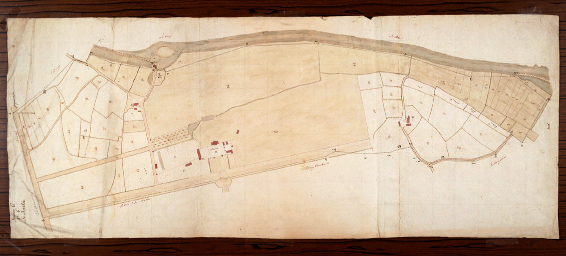 Plan de masse, extrait du 'plan des contributions foncières', section 6, n° 6 (la Barbée), [s. n., 1792]