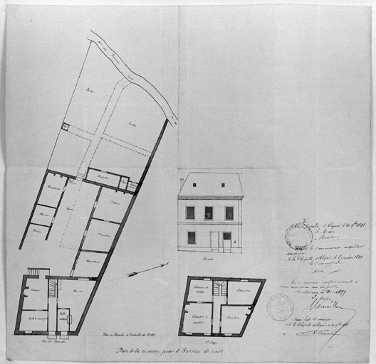 Plan de la maison pour le bureau de poste.