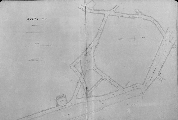 Plan d'alignement de la ville par Bouffier, en 1889. Section 17ème au 1/500e.