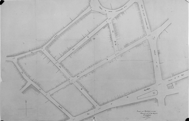 Plan de mise en état de viabilité de l'ancien enclos des Jacobins, signé et daté Abel Filuzeau, le 20 mai 1901. (Mairie de Fontenay-le-Comte, Services Techniques).