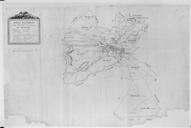 'Plan parcellaire de la commune de Fontenay ', 1812. Tableau d'assemblage au 1/10000e.