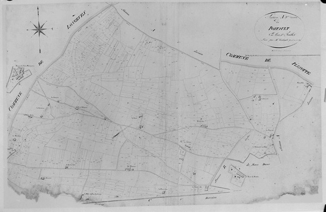 'Plan parcellaire de la commune de Fontenay ', 1812. Section A du Portault, 2ème division au 1/2500e.