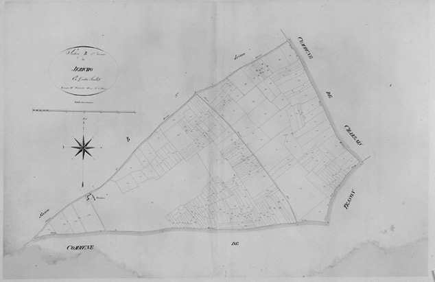 'Plan parcellaire de la commune de Fontenay ', 1812. Section B de Jéricho, 4ème division au 1/2500e.