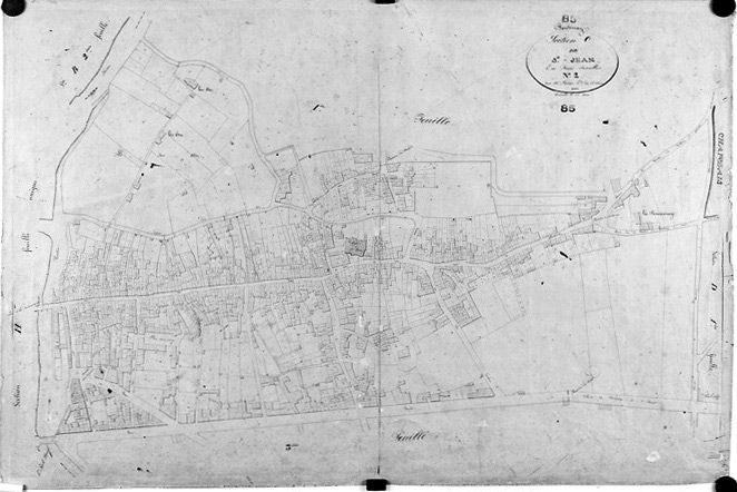 'Plan cadastral parcellaire de la commune de Fontenay', 1843. Section C de Saint-Jean, feuille n°2 au 1/1000e. (Versé par le Service du Cadastre aux AD Vendée).