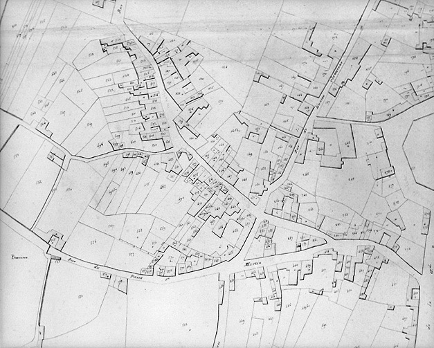 'Plan parcellaire de la commune de Fontenay', 1812. Détail de la section E de Notre-Dame, au 1/1250e. (Musée Vendéen, Fontenay-le-Comte).