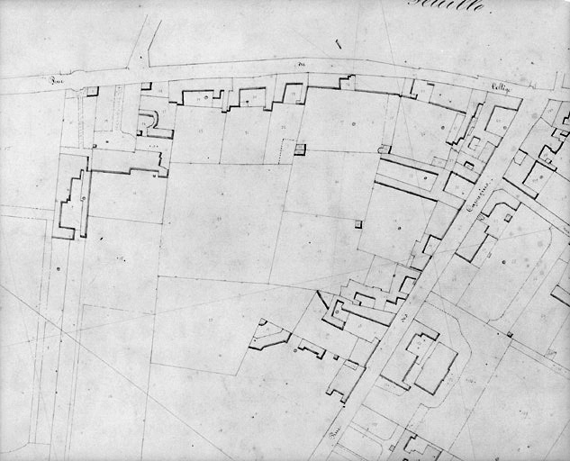 'Plan cadastral parcellaire de la Commune de Fontenay', 1843. Détail de la section G de l'Union-Chrétienne, feuille n°1 au 1/1000e. (Versé par le Service du Cadastre aux AD Vendée).