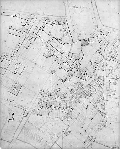 'Plan cadastral parcellaire de la Commune de Fontenay', 1843. Détail de la section G de l'Union-Chrétienne, feuille au 1/1000e. (Versé par le Service du Cadastre aux AD Vendée).