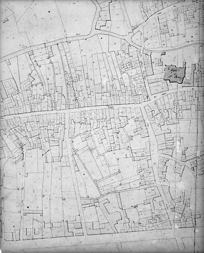 'Plan cadastral parcellaire de la Commune de Fontenay', 1843. Détail de la section C de Saint-Jean, feuille n°2 au 1/1000e. (Versé par le Service du Cadastre aux AD Vendée).